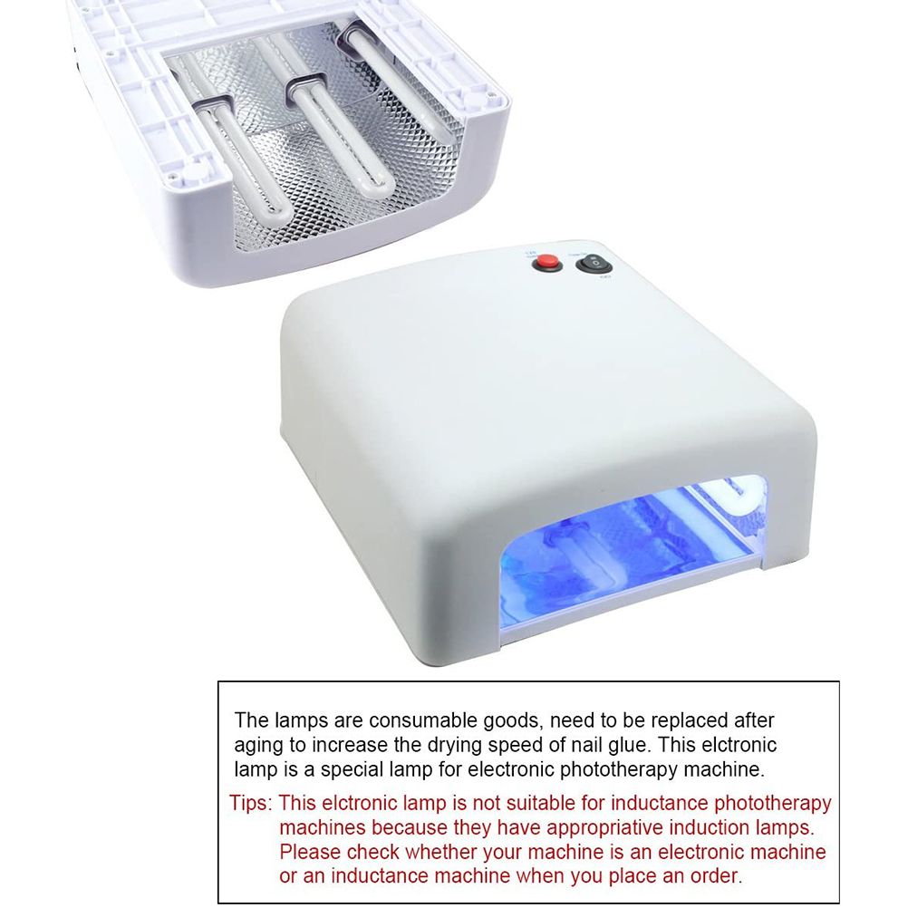 1/4Pcs 9W Nail Art UV Lamp Electronic Nail Dryer UV Bulb U Shaped UV Light โ image 6
