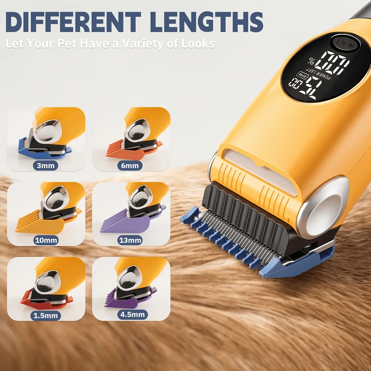 3-Speed Pet Clippers with 33-Tooth Safety Blades, LED Display & Long-Lasting Battery – Effortlessly Groom Thick, Heavy Coats Without Pulling or — image 2