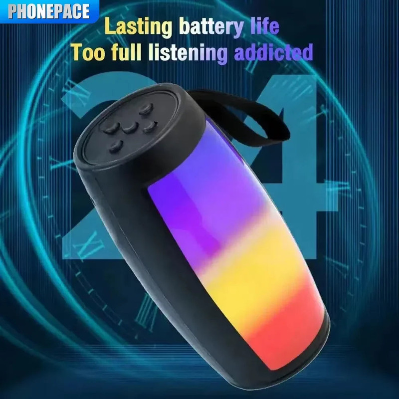 LED Lights Speaker with Powerful Bass Black — image 5