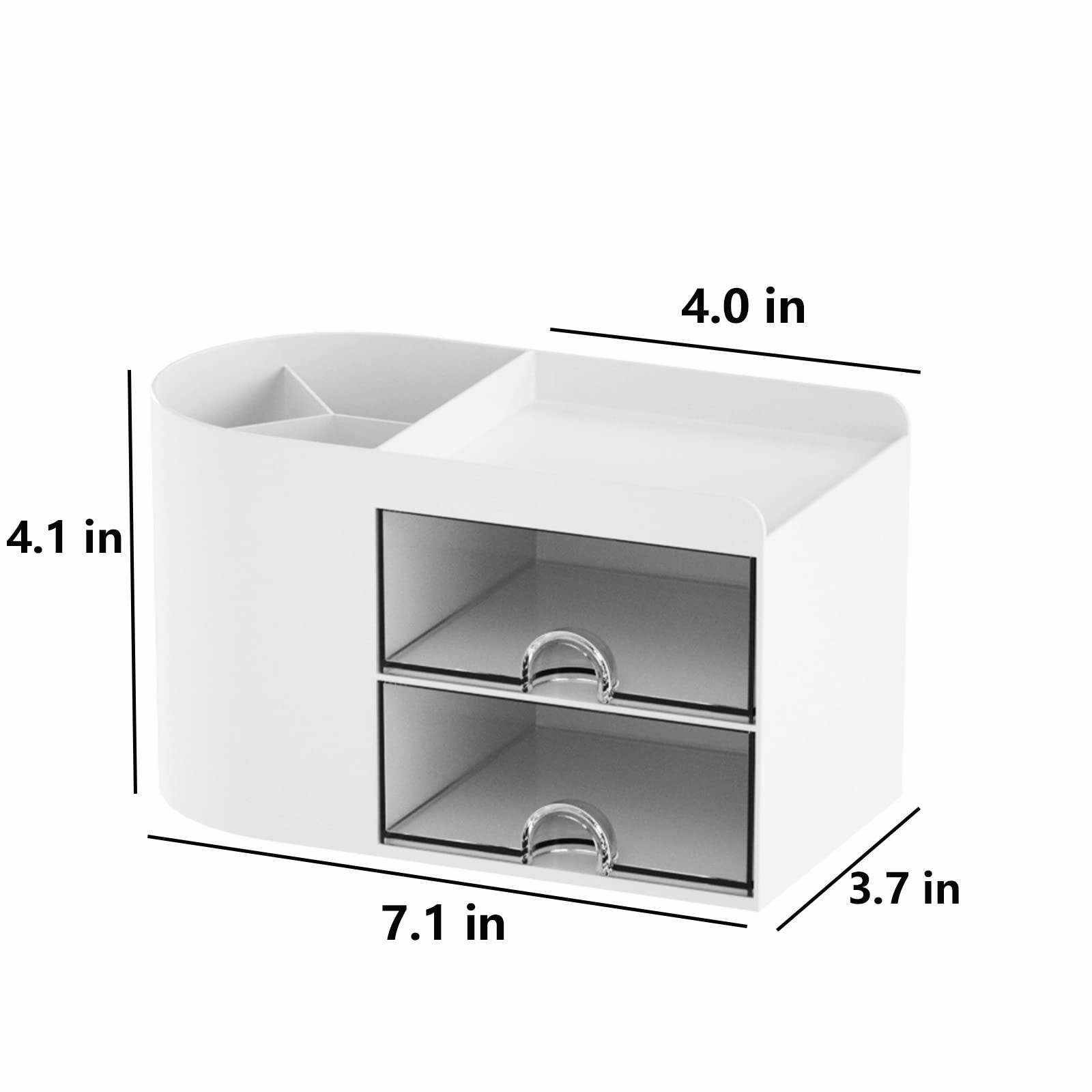 Pencil Pen Holder for Desk, Office Desk Organizer with drawer, Cute Desktop Stationery Organizer, Business Card/Pen/Pencil — image 5