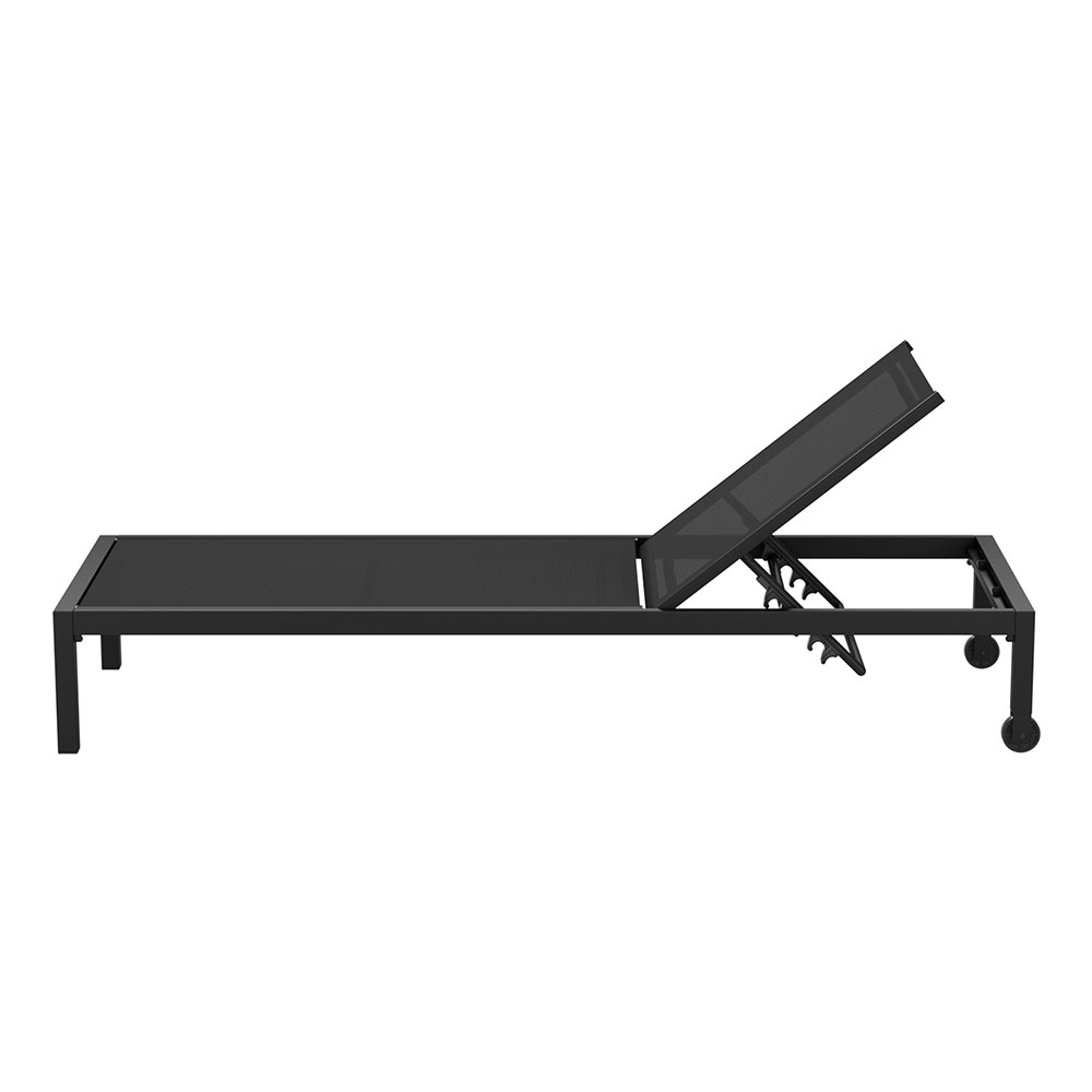 Gardeon Sun Lounge Outdoor Lounger Aluminium Folding Beach Chair Wheels Black โ image 3