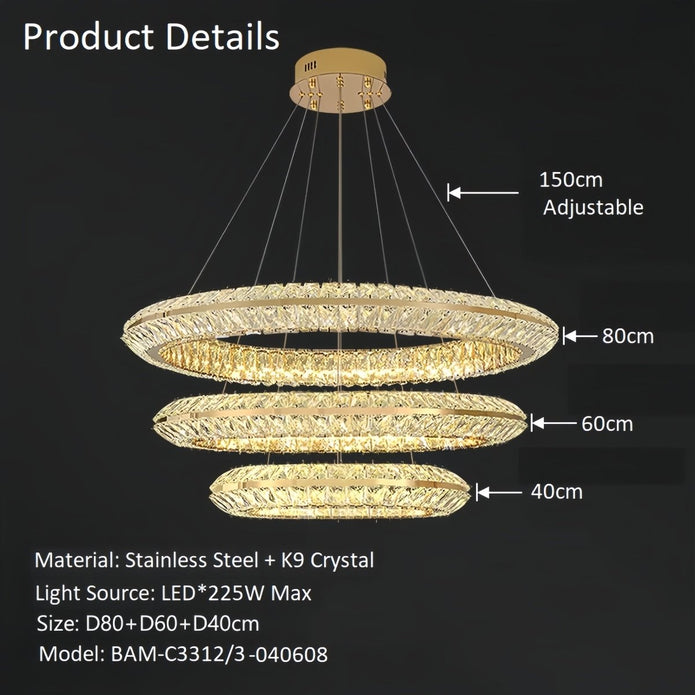 BAMDECOR C3312/3 Crystal Chandelier Living Room Chandelier Crystal Chandelier Room Dining Room lamp New Bedroom Lamps Lighting Villa Light Luxury Post — image 6