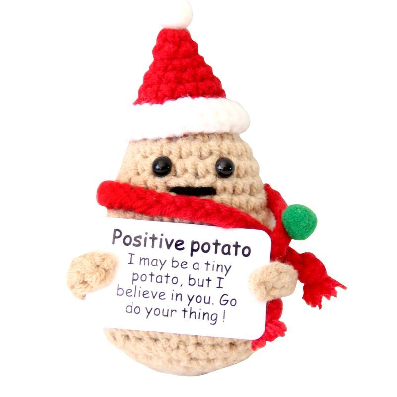 Cute Positive Funny Potato Crochet Knitted 3 inch Knitting Inspirational Potato Cheer Up Gifts for Friends Family,or Decoration