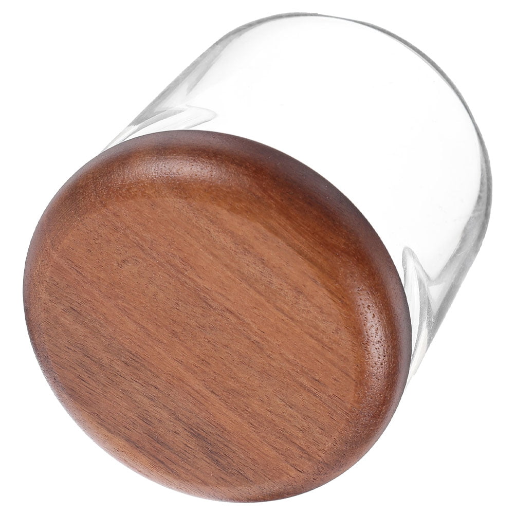 Small Glass Jar with Airtight Wooden Lid, Food Storage Canister for Cereal, Snacks, Coffee, Kitchen Organization β image 3