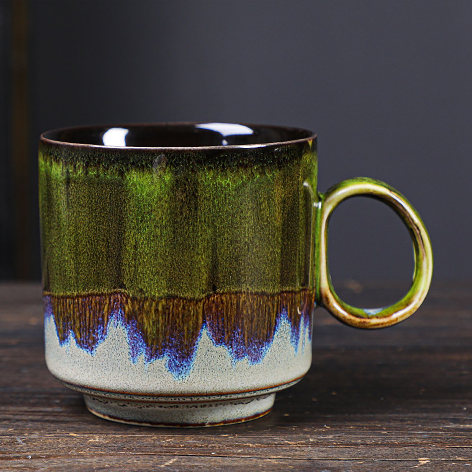 2pcs Ceramic Coffee Mug Special Active Glaze Large Coffee Mug for Office 150ml Capacity Green โ image 3