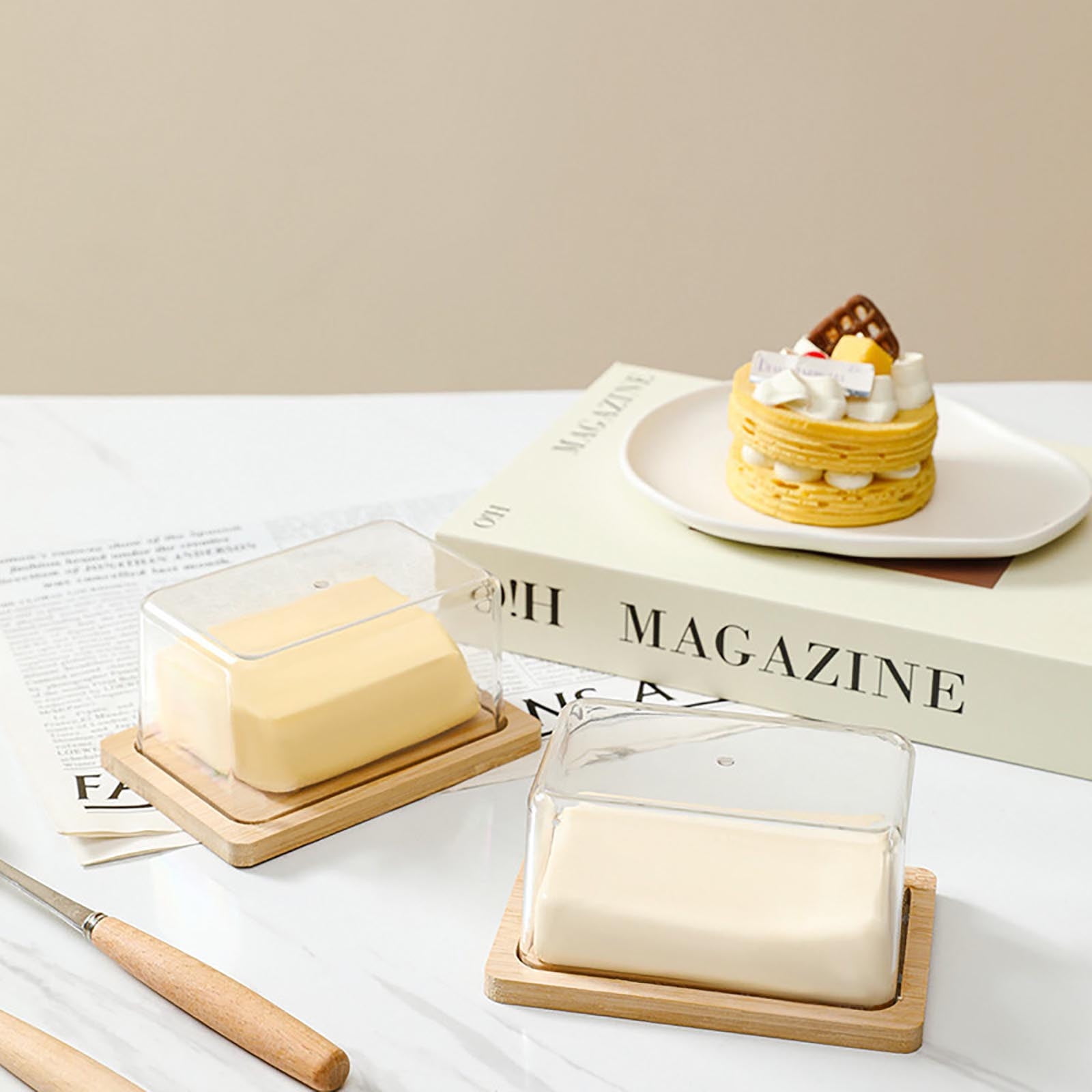Glass Butter Dish with Airtight Lid, Keeps Butter Soft, Countertop and Refrigerator Door Shelf, Butter Tray with Lid Fridge, Butter Holder, Covered Butter โ image 5