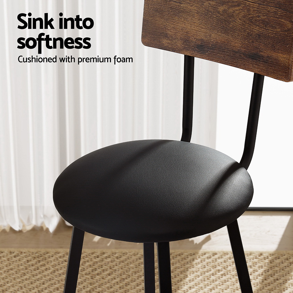 Artiss 4X Industrial Bar Stools Upholstered Counter Chairs Steel Frame Anti-Scratch — image 5