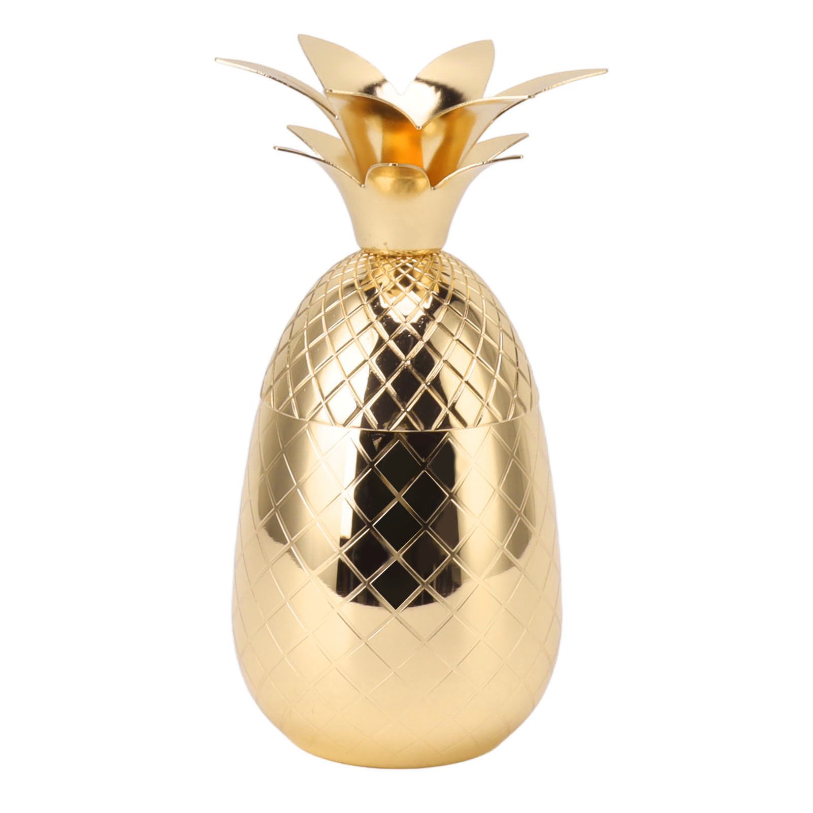 Cocktail Shaker Pineapple Shape Stainless Steel Polished Smooth Surface 500ml for Home Bar Gold โ image 2
