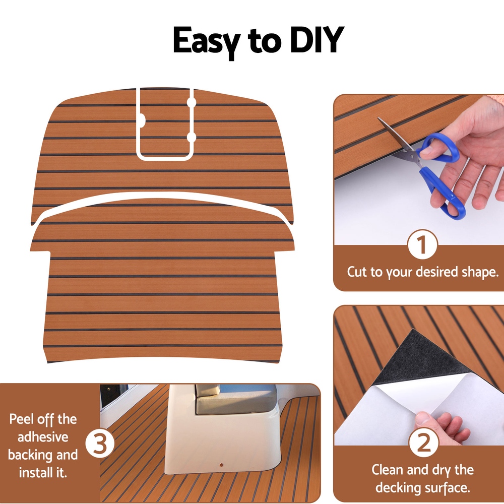 Seamanship EVA Foam Boat Flooring Decking Mat 240x90cm 6mm Brown โ image 6