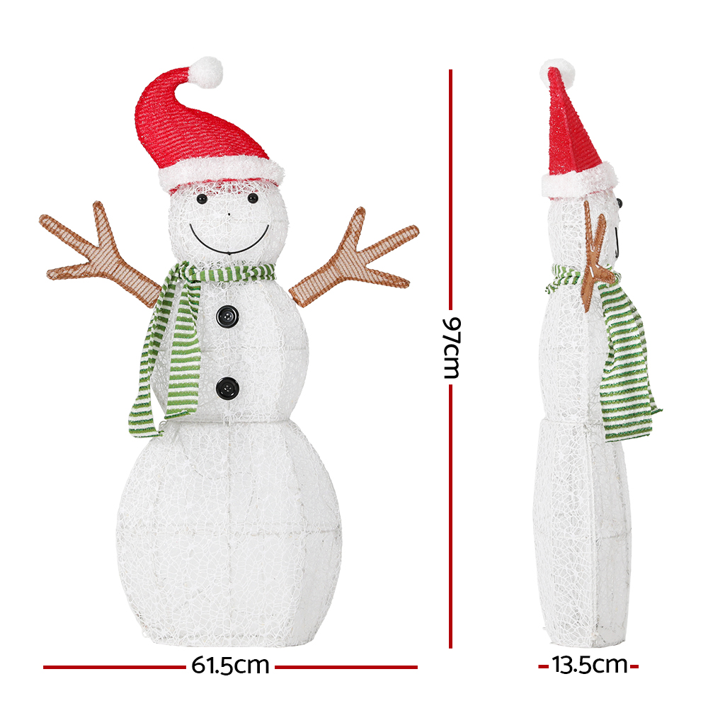 Jingle Jollys Christmas Lights 97cm Snowman 80 LED Decorations โ image 3