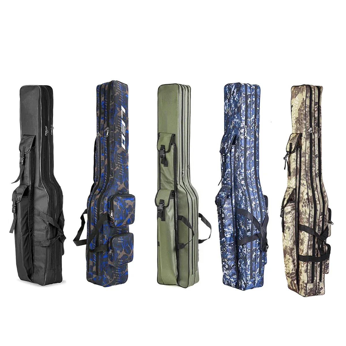 130cm Big Belly Fishing Tackle Bag Rod Storage Carry Case Outdoor Fishing Bag - Snake skin camouflage — image 3