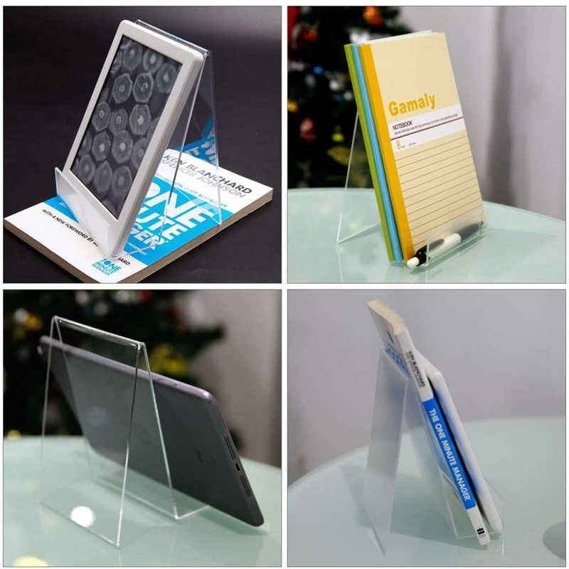 5PCS Acrylic Book Display Stand Clear Easel with Ledge Tablet Holder for Displaying Books, Pictures, Notebooks, CDs — image 4