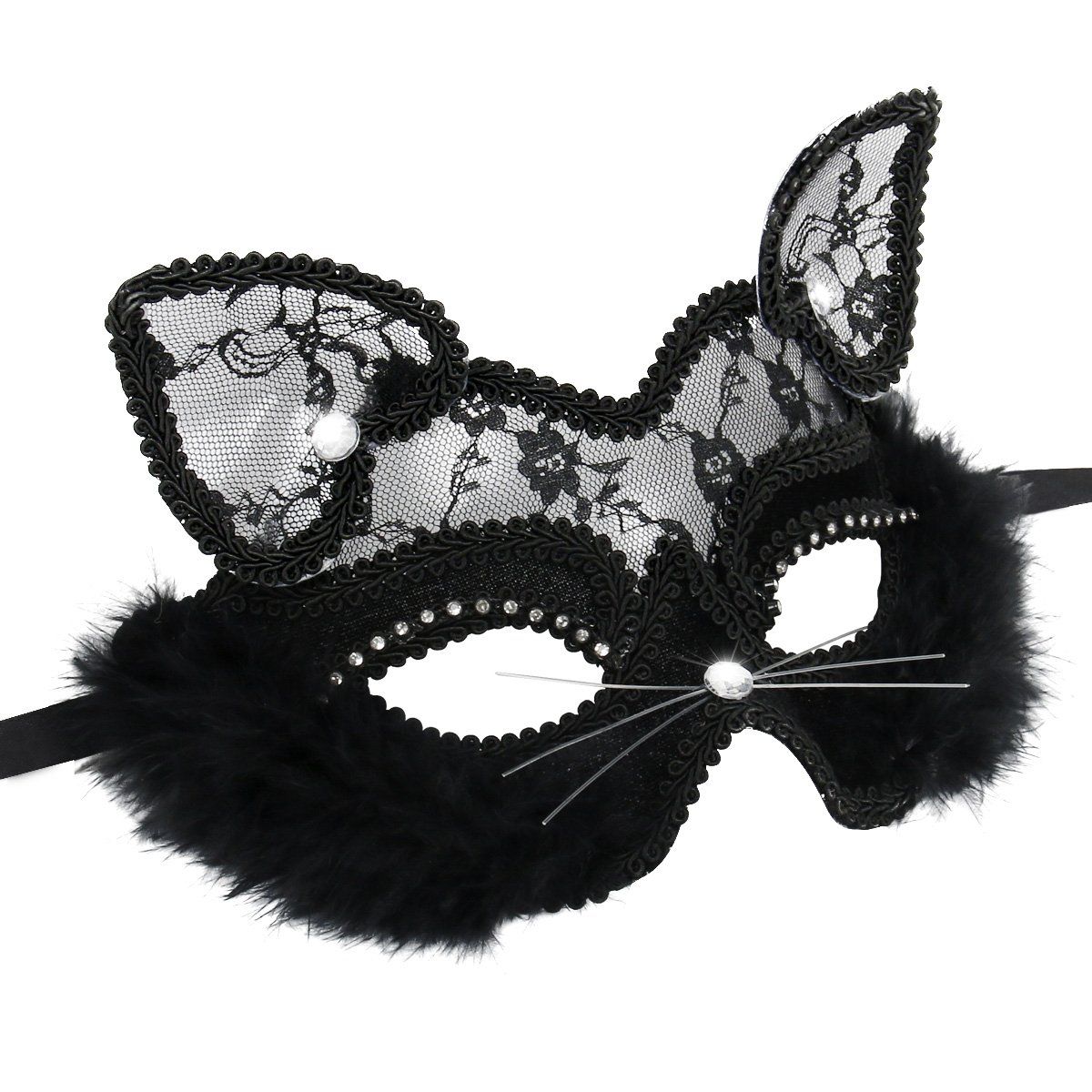 Masquerade Mask Luxury Sexy Black Cat Lace Mask For Fancy Dress Christmas Halloween Costume Party Girls Women — image 4