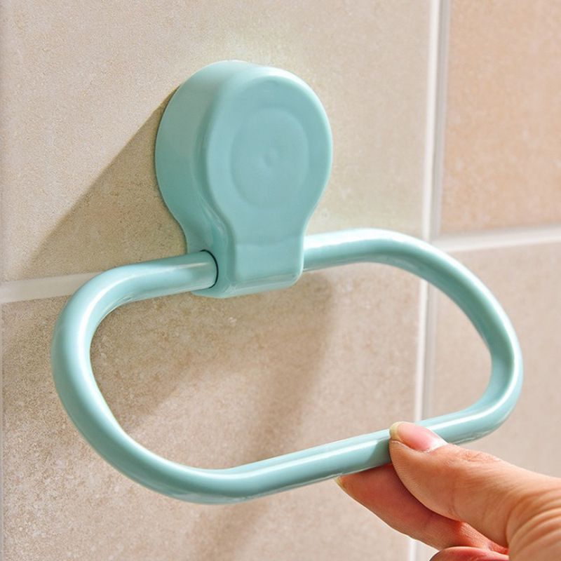 Oval Towel Hanger Adhesive Hand Towels Holder Hand Towel Holder for Bathroom Shower Washcloth Holder Towel Bar Stick Adhesive — image 2