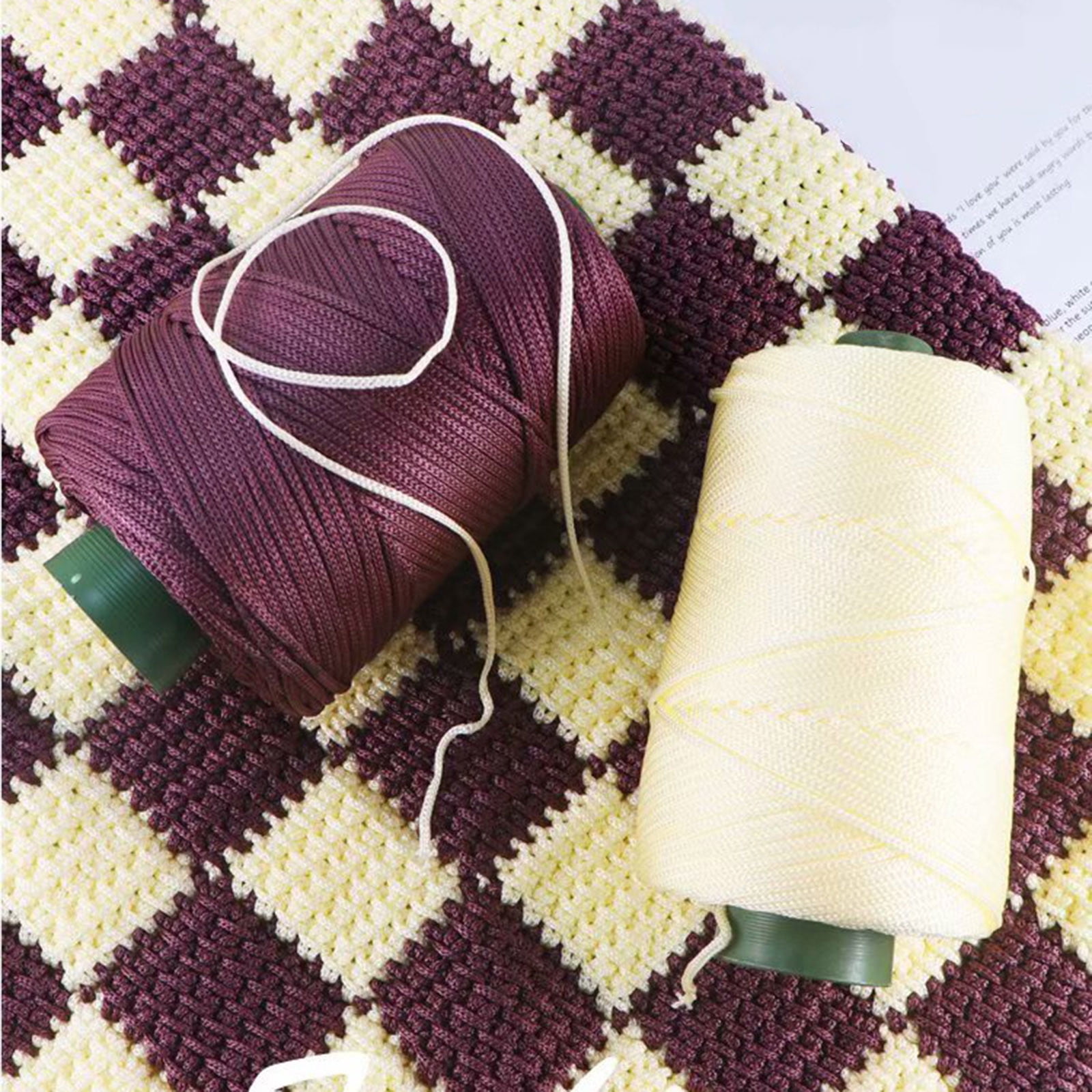 32 Colors Macrame Cotton Cord 200g/7.05oz,100% Natural Handmade 4 Strands Twisted Cotton Rope Polyester Thread Spools for Wall Hanging Plants Hangers Gift — image 6