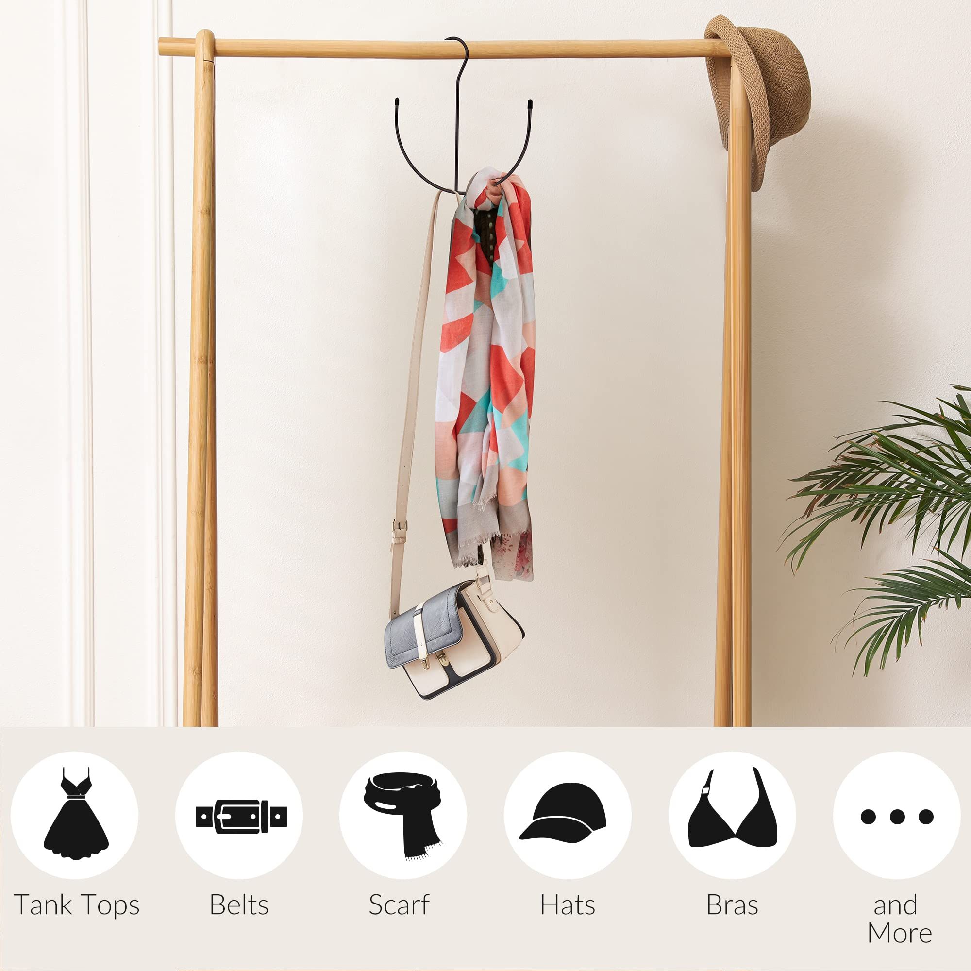 Belt Hangers, Belt Rack Black Closet Accessories Organizers, Closet Organizer Hook Rack for Belt, Ties, Scarves, Camisoles — image 5