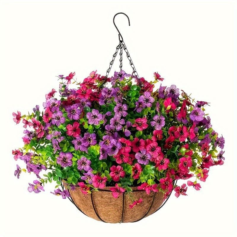 Hanging Artificial Flower Basket Yellow And Orange Blooms Home Decor Garden - Multi-color - Size 3 โ image 6