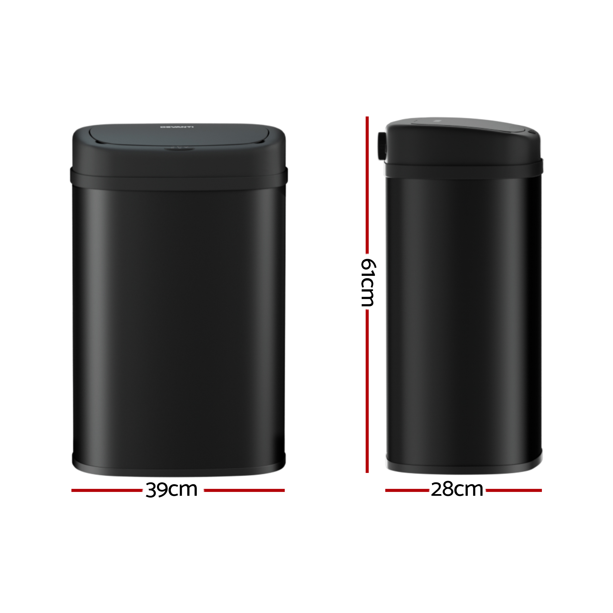 Devanti 50L Sensor Bin Motion Rubbish Automatic Black โ image 2