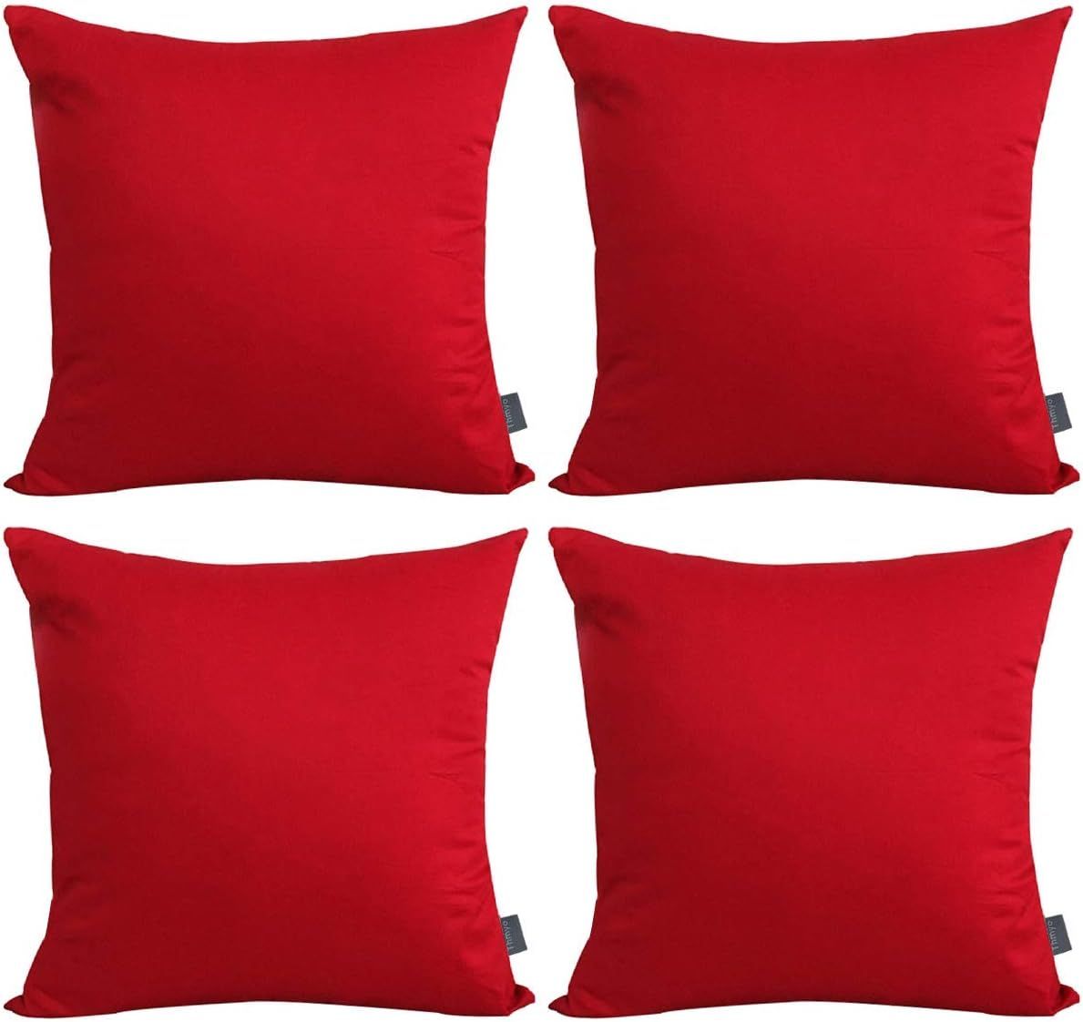 4-Pack 100% Cotton Comfortable Solid Decorative Throw Pillow Case Square Cushion Cover Pillowcase Sublimation Blank Christmas DIY Throw Pillow Covers for Couch