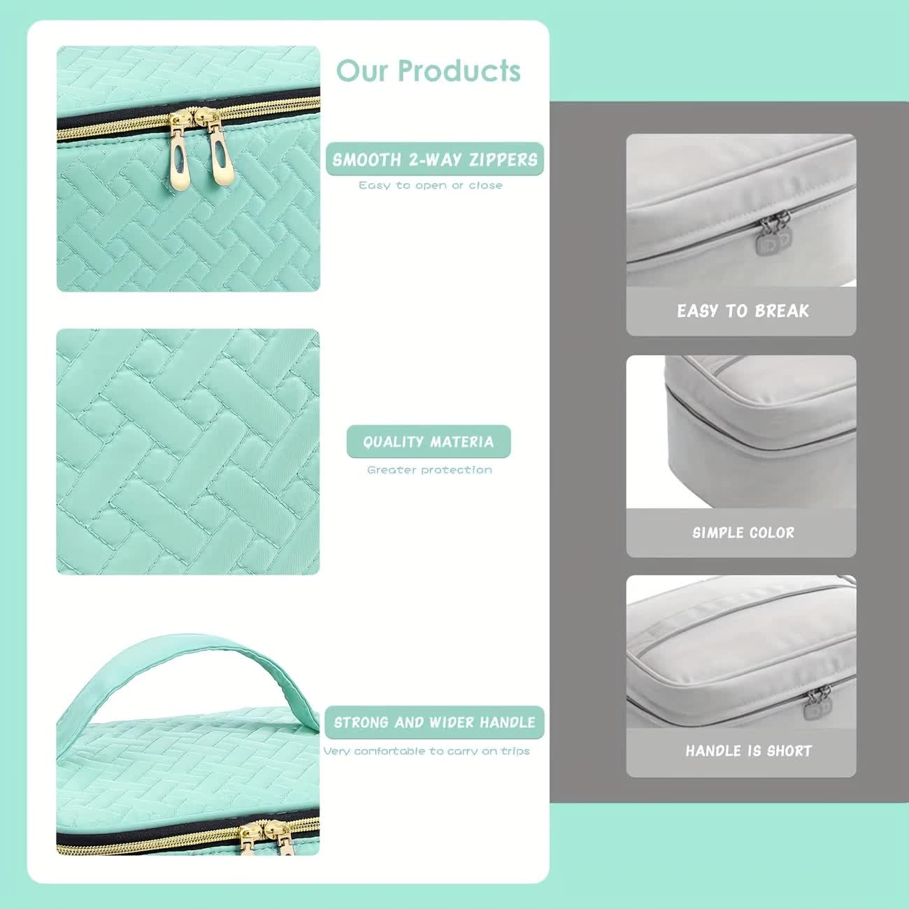 Green Double‑layer woven storage, scientifically organized with large capacity—Professional Nail Tool Carry‑on Bag, keeping tools perfectly ordered — image 5