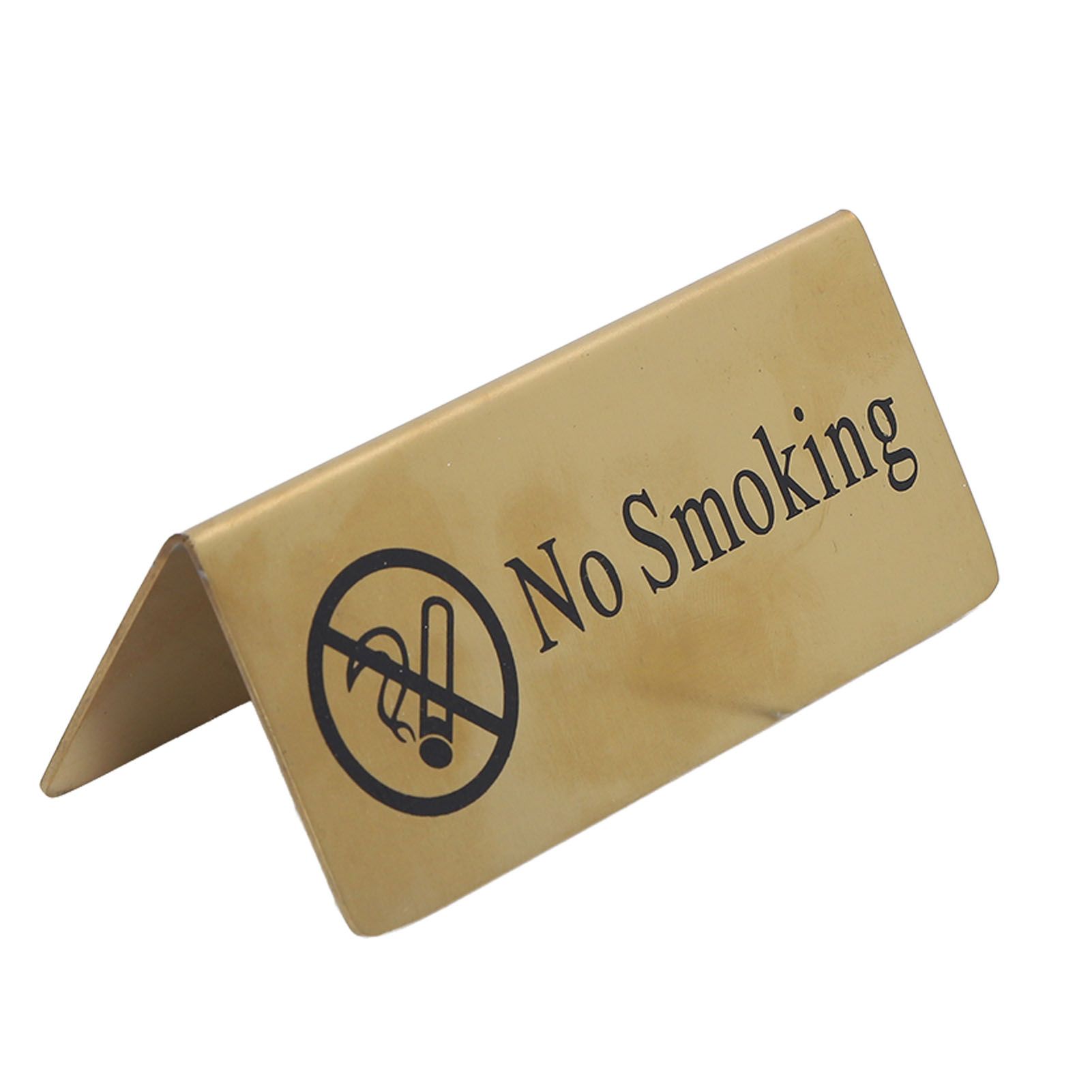 Metal Table Top Sign Strong Stainless Steel Double Sided Space Saving Gold Tabletop Sign for Party Wedding Hotel No Smoking โ image 3