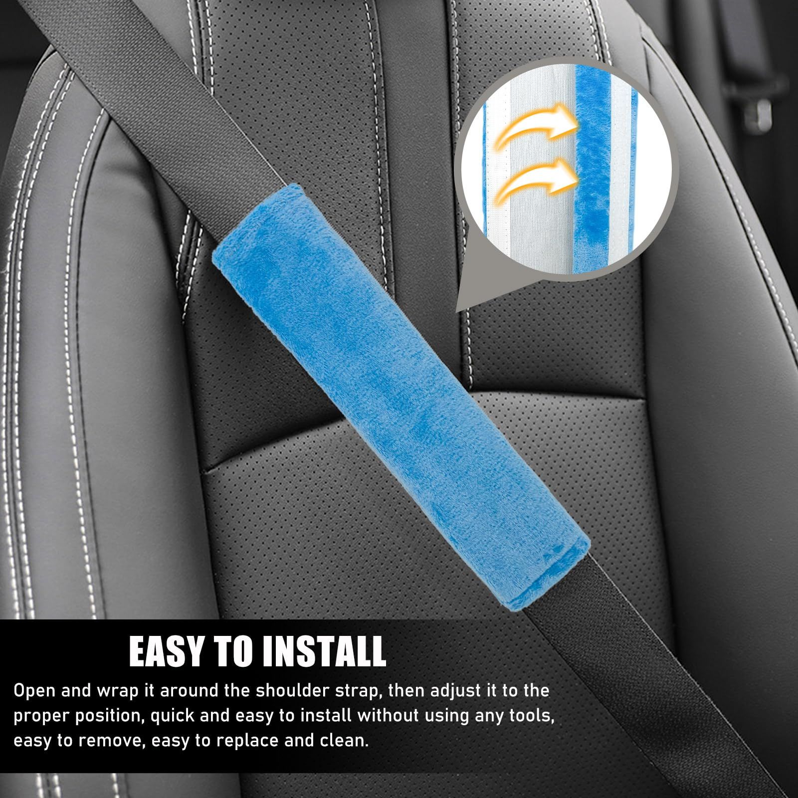 2 PCS Car Seat Belt Cover, Vehicle Seat Belt Pads Cover for a More Comfortable Driving, Safety Seatbelt Shoulder Strap Covers — image 5