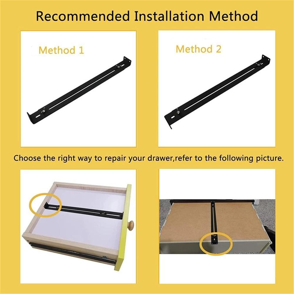 Drawer Repair Kit, Furniture Repair Accessories Brackets Middle Mount to Reinforce and Repair Broken Wooden/Chipboard/ Drawers Cabinet - Heavy Duty Steel — image 4