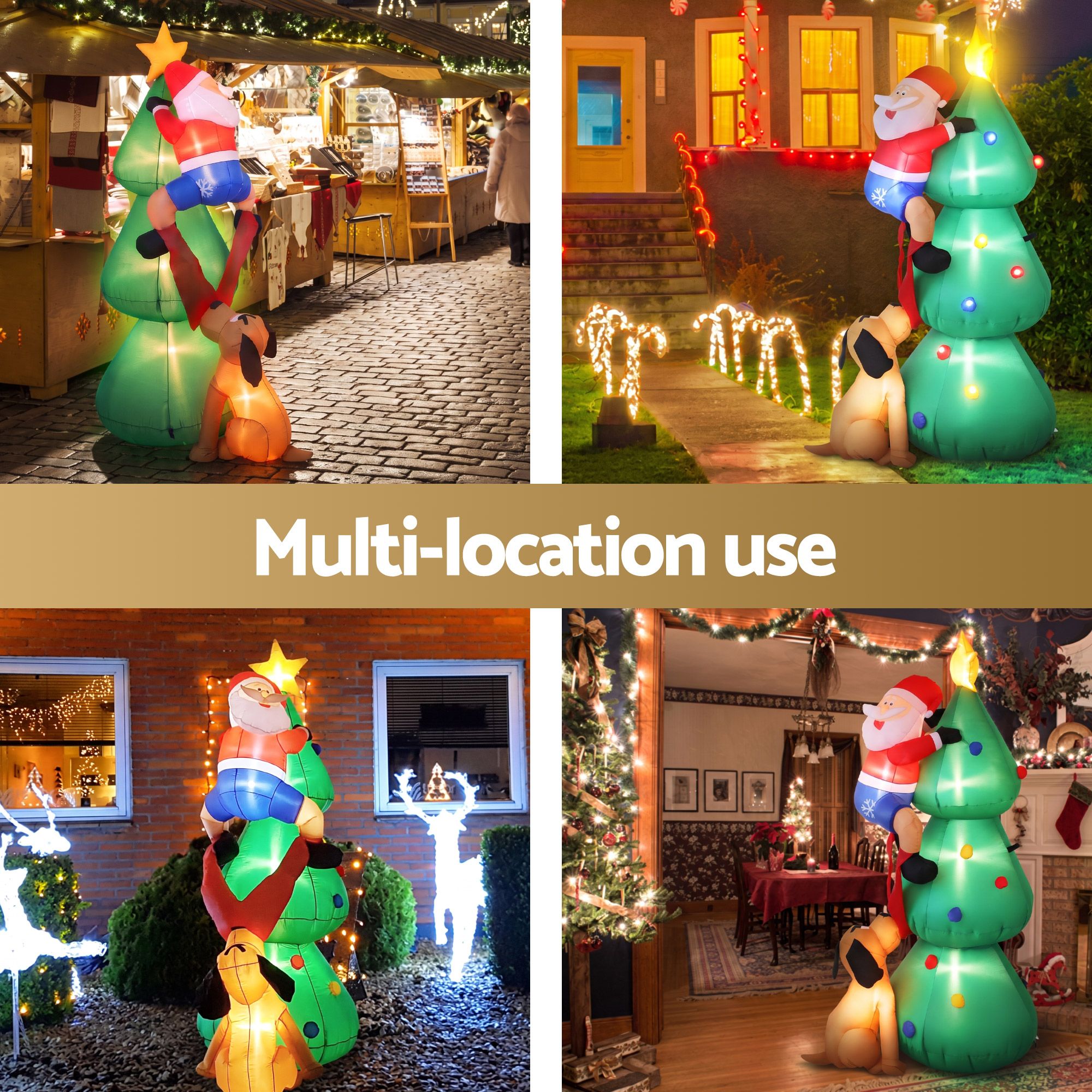 Jingle Jollys Christmas Inflatable Santa Tree 1.8M Illuminated Decorations β image 6