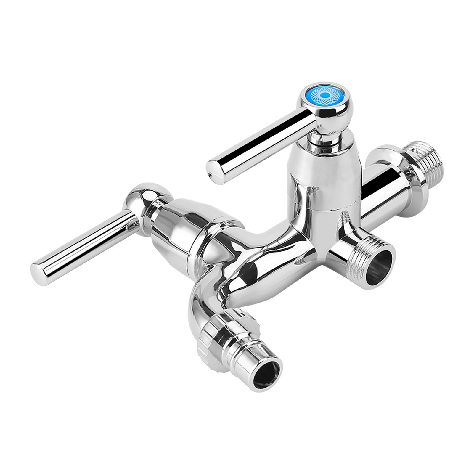 Electroplating Plastic Washing Machine Cold Water Faucet Sink Basin Water Tap with Double Spout Straight Handle G1/2 โ image 5