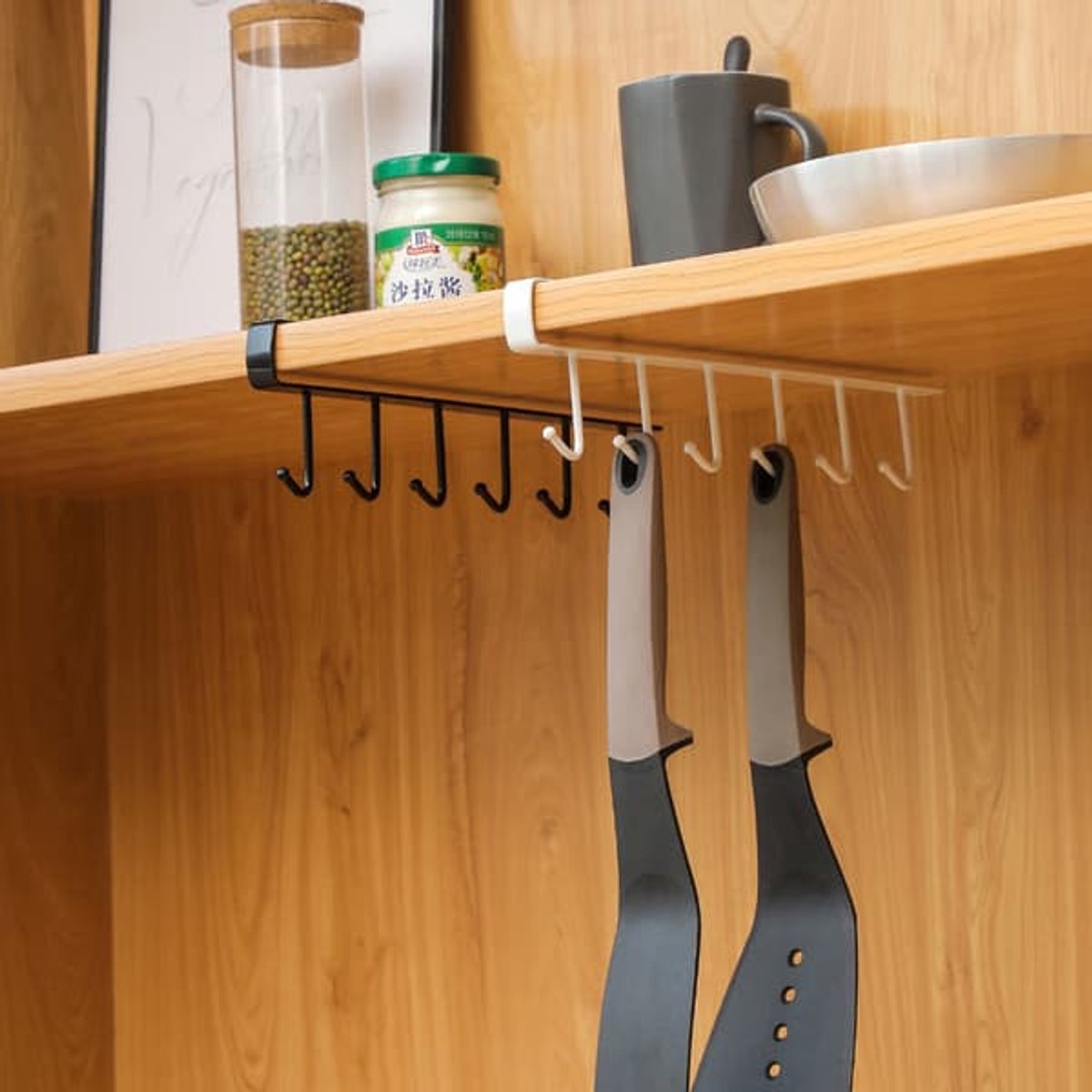Storage Hooks - Shelf Hanger - White - with 6 hooks โ image 2