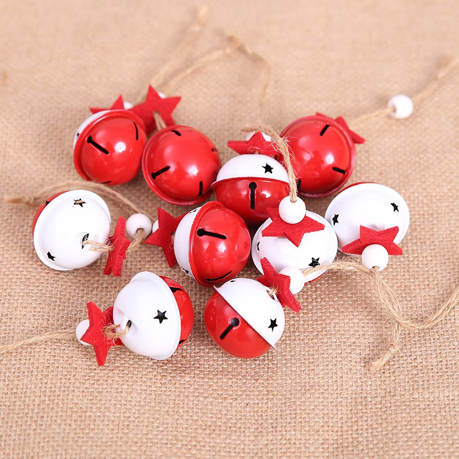 Christmas Metal Bells, 20Pcs Colorful Bell Pendant Pendants Bells Christmas Tree Accessories Burgundy Jingle Bells Rustic Craft — image 3