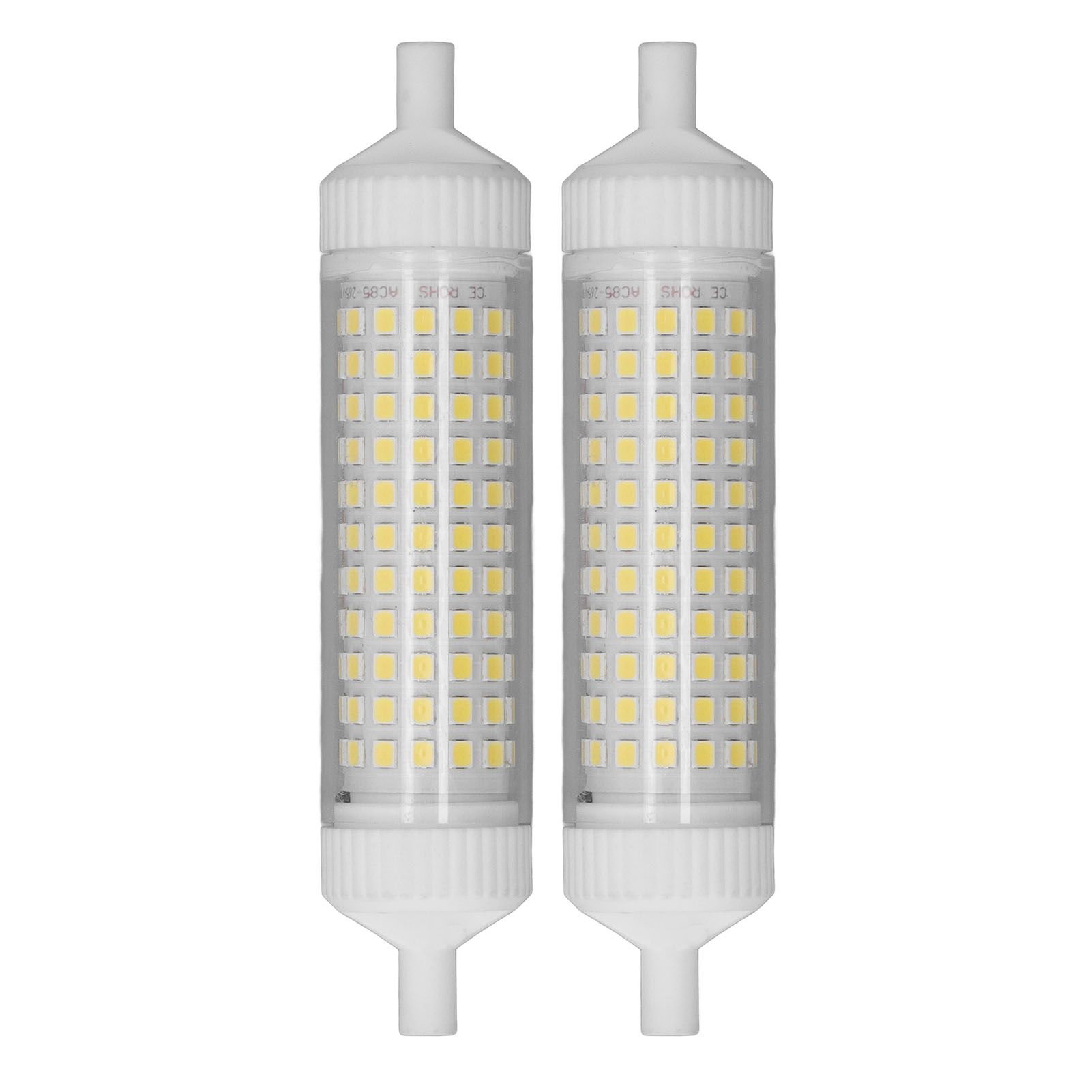 2Pcs R7S LED Light Bulb 118mm Dimmable 15W 154 LEDs Double Ended Floodlight for Home Night Advertising Lighting 220V White Light