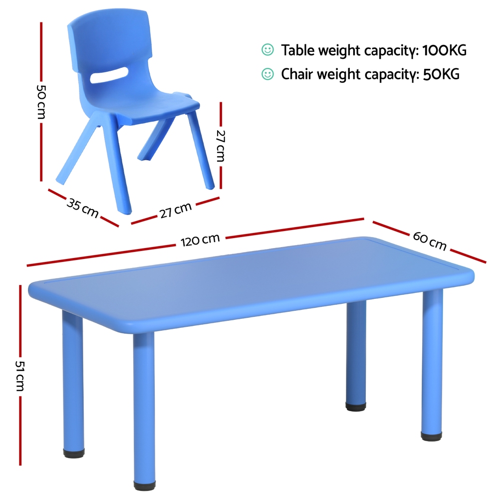Keezi 5PCS Kids Table and Chairs Set Children Study Desk Furniture Plastic 4 Chairs โ image 2