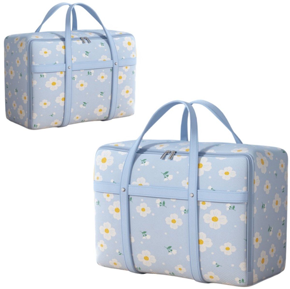 2 Packs Oxford Cloth Storage Bags, Large Capacity Quilt, Clothing and Luggage Moving Bags for Seasonal Home Storage, Blue, 51 × 20 × 32 cm