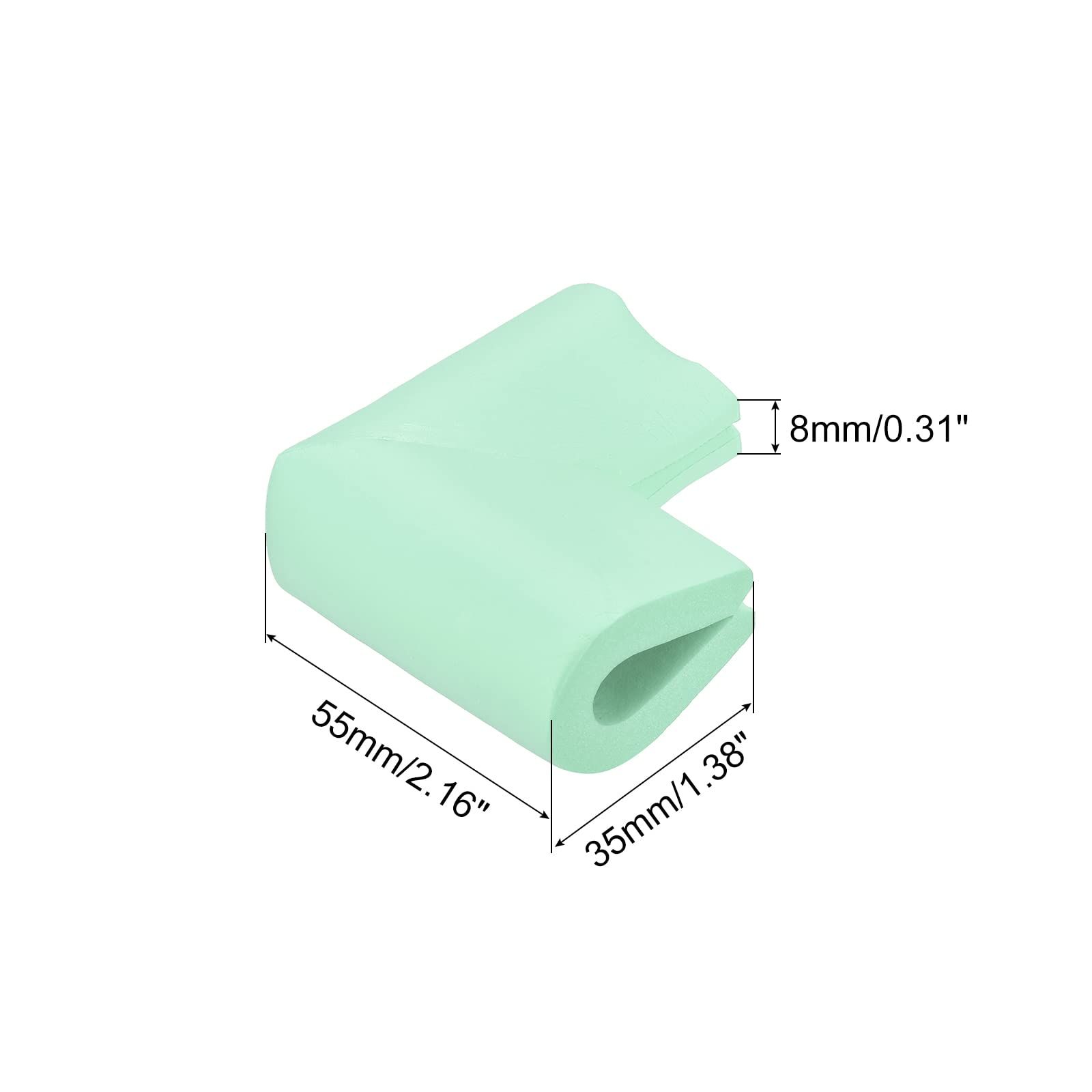 Edge Protectors, 4Pack U Foam Safety Bumper W Self-Adhesive Tape Furniture Corner Table Edge Guard, 2.16"x1.38"x0.315", Green โ image 3