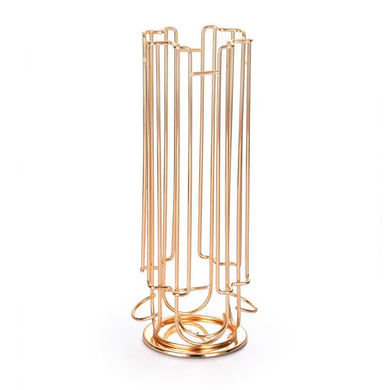 Capsule Pod Holder, Coffee Capsule Organizer Coffee Capsule Holder Storage Rack Shelf Stand Coffeeware Suitable For Use In (Gold)