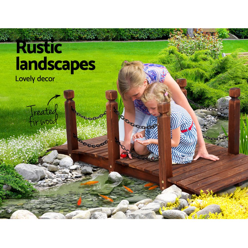 Gardeon Garden Decor Outdoor Ornament Wooden Bridge Chain 160cm โ image 3