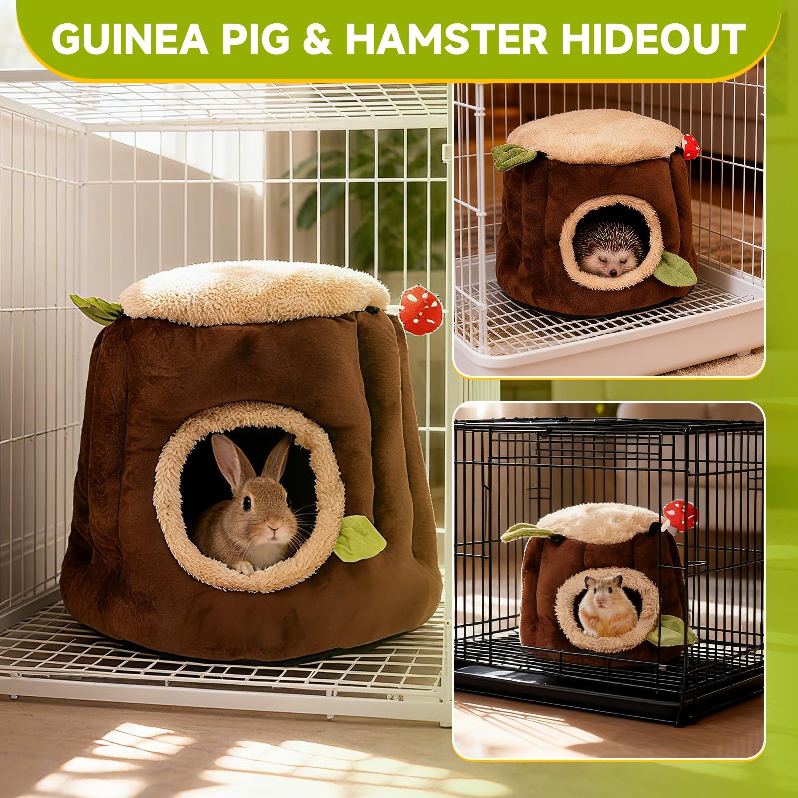 Guinea Pig Hamster Bedding or Hideout for Mouse Mice Rat Ferret Bunny Fluff Bedding Bed House Cage Accessories, (S) — image 4