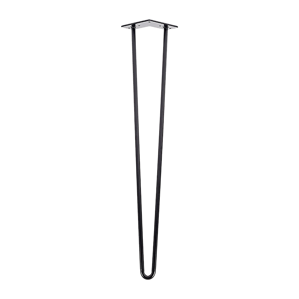 Set of 4 Industrial Retro Hairpin Table Legs 12mm Steel Bench Desk - 71cm Black — image 4