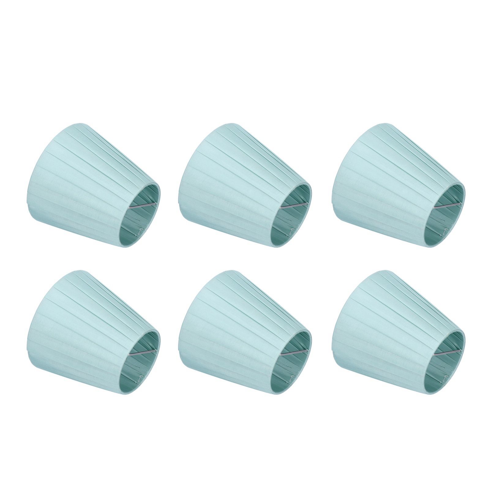 6Pcs Fabric Lampshade Chandelier Shade Wall Light Cover Clamp Mount for Small A B C F P Bulb — image 5