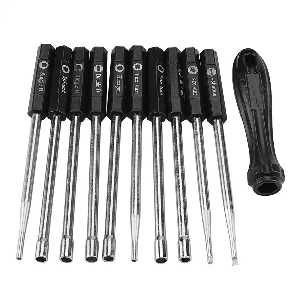 10 PCS Carburetor Adjustment Set Screwdriver Card Tool Splined Pacman Double D Type β image 4