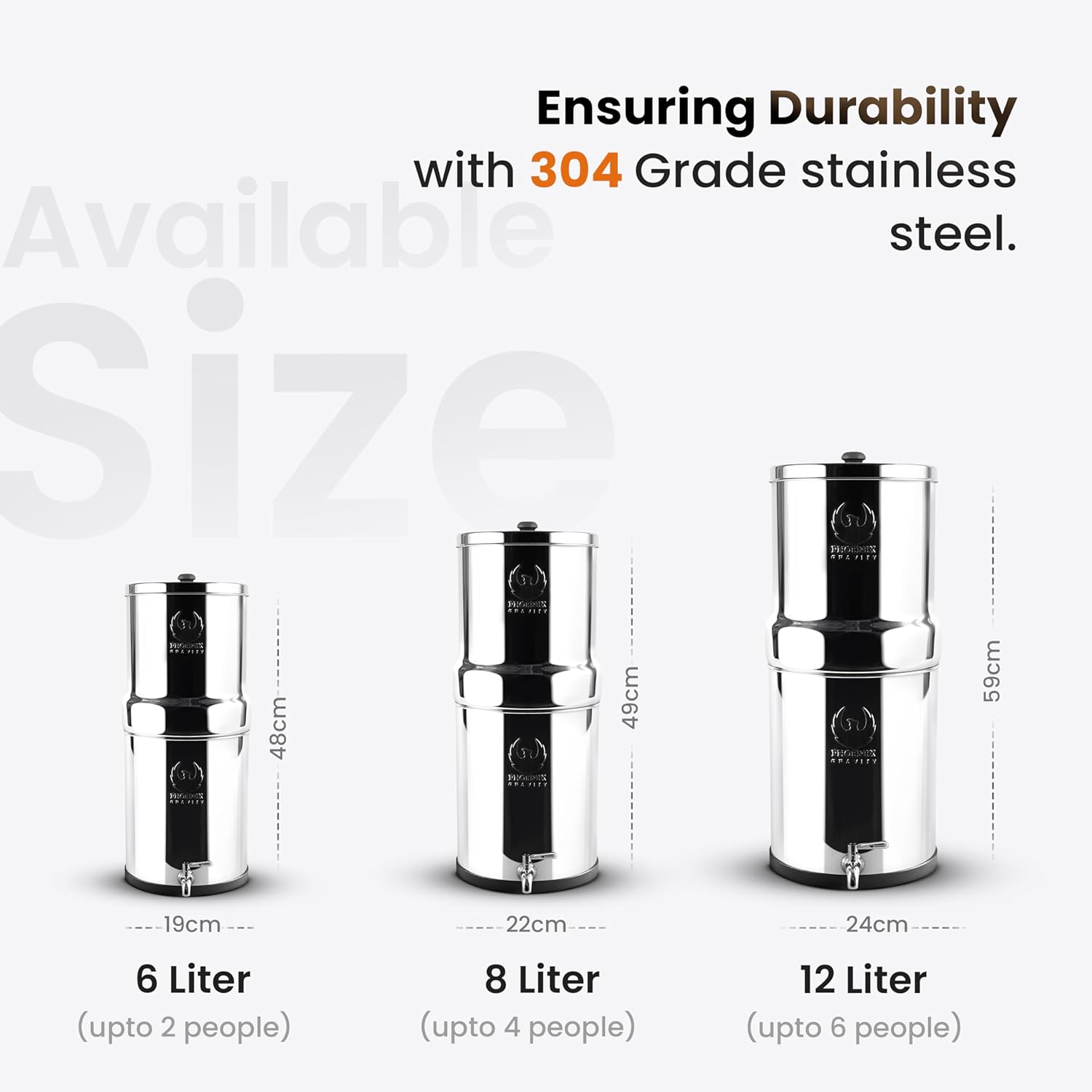 Phoenix Stainless Steel 6L with Fluoride & Smart Carbon Filter - No Stand โ image 2