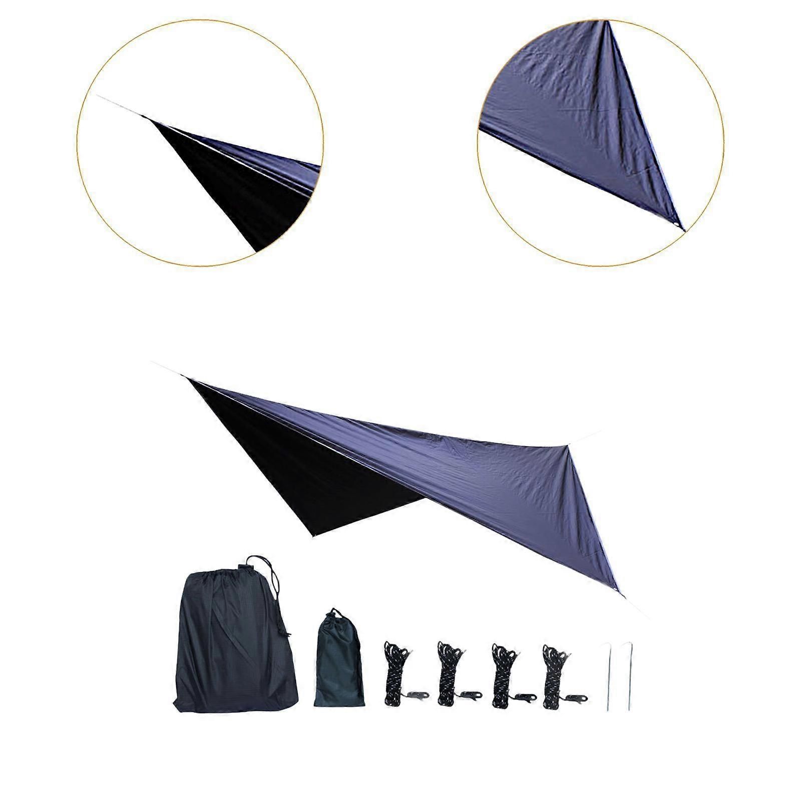 Camping Tarp Tent Tarp Awning Accessories Lightweight Hammock Canopy Rain Awning - Black — image 5