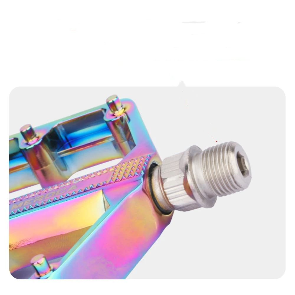 Road/Mountain Bike Pedals - 3 Bearings Bicycle Pedals - Machined Flat Pedals with Removable Anti-Skid Nails(10.5*9.9cm) — image 3