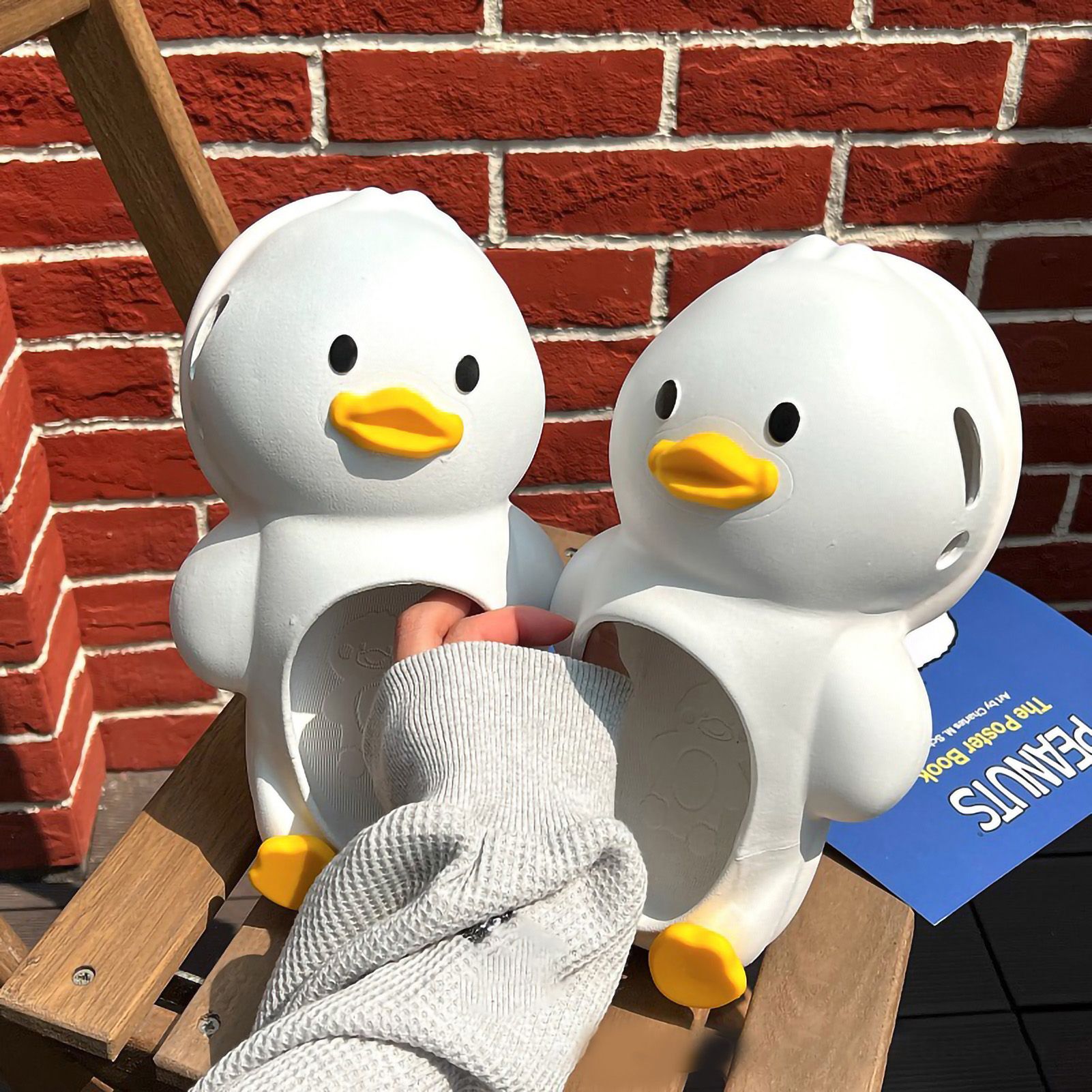 Cartoon Duck Slippers Women Summer Indoor Outdoor PVC Cute Sandals Birthday Gift for Beach Party Yellow 40-41 โ image 2