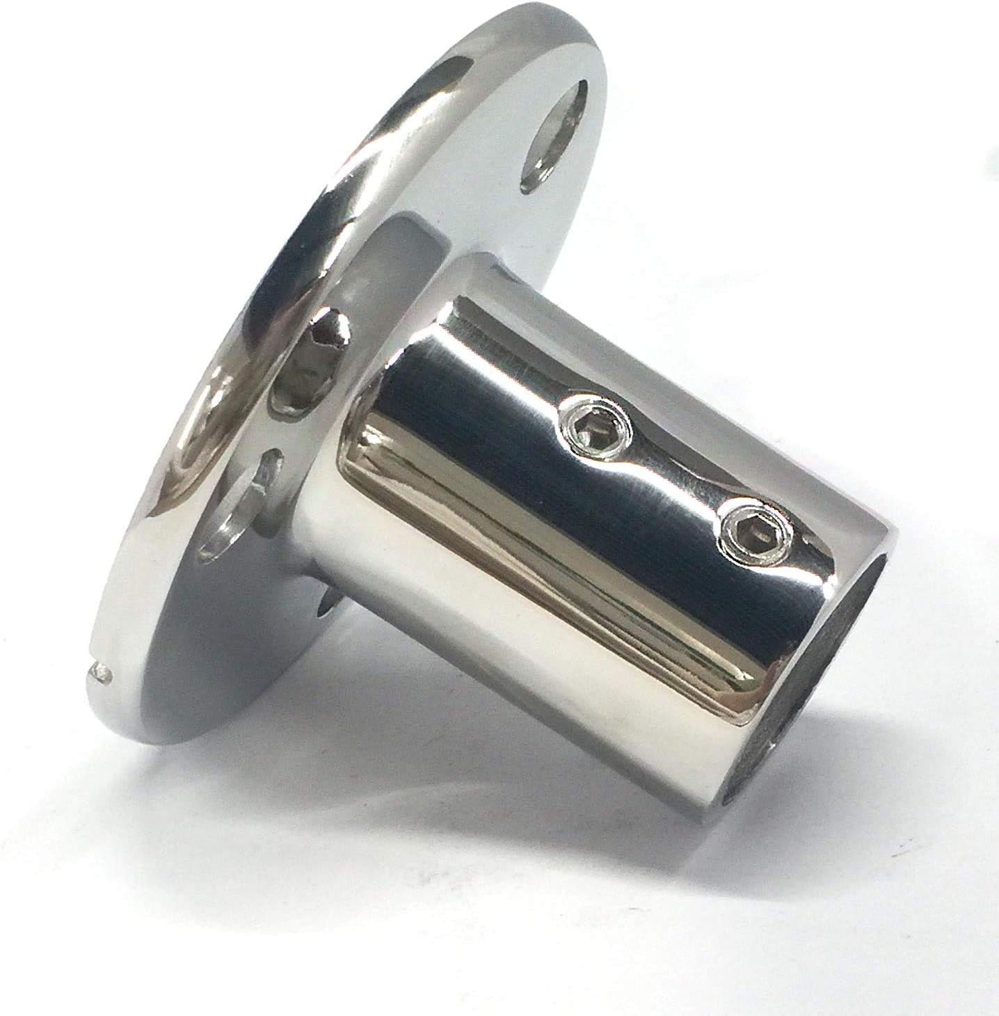 Stainless Steel Boat Round Base Handrail Fittings 90 Degree 1" — image 2