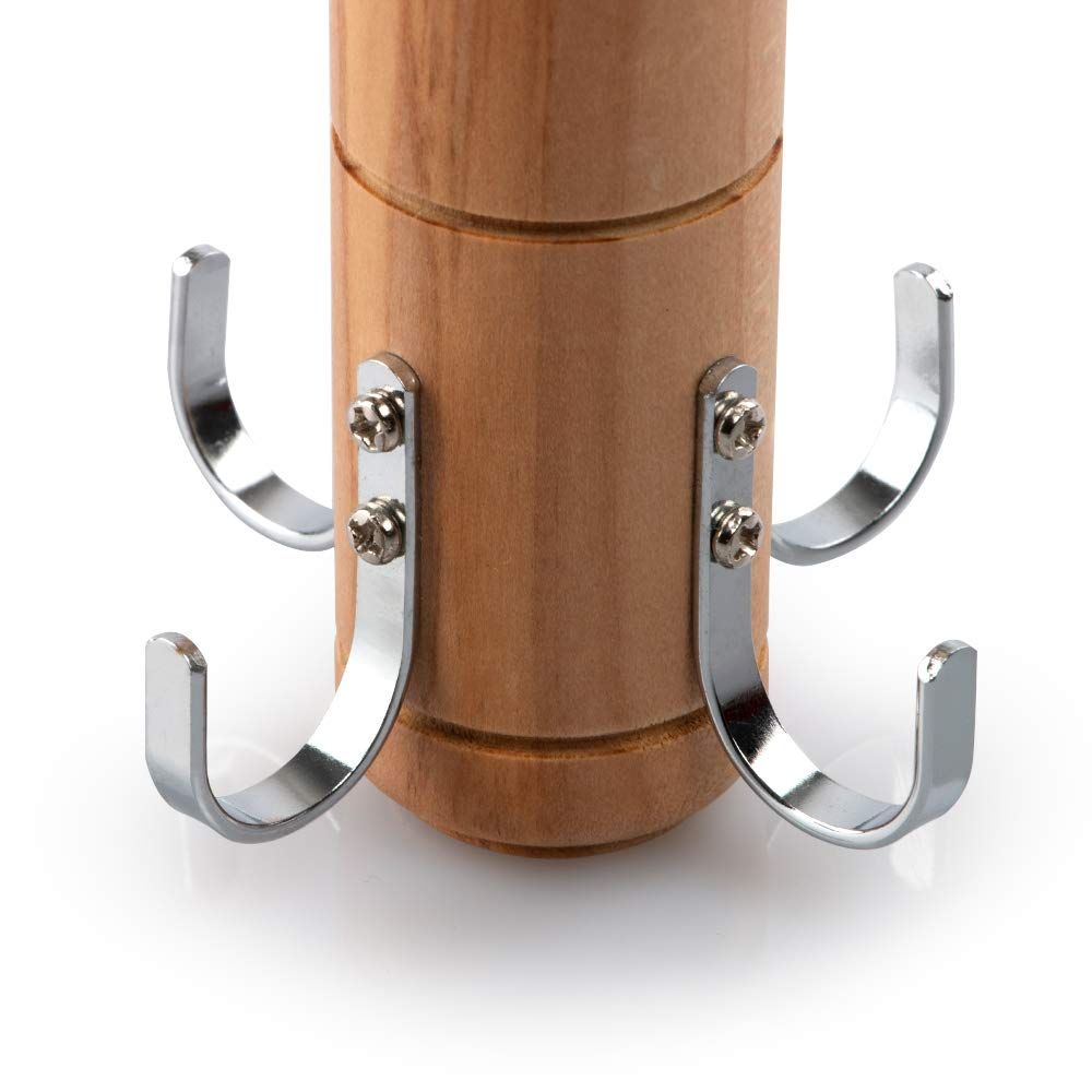 Wooden Belt Tie Rack Scarf Hanger for Closet,for Belts Tie Scarves Tank Top and Jewelry (2, 4 Hooks) — image 5
