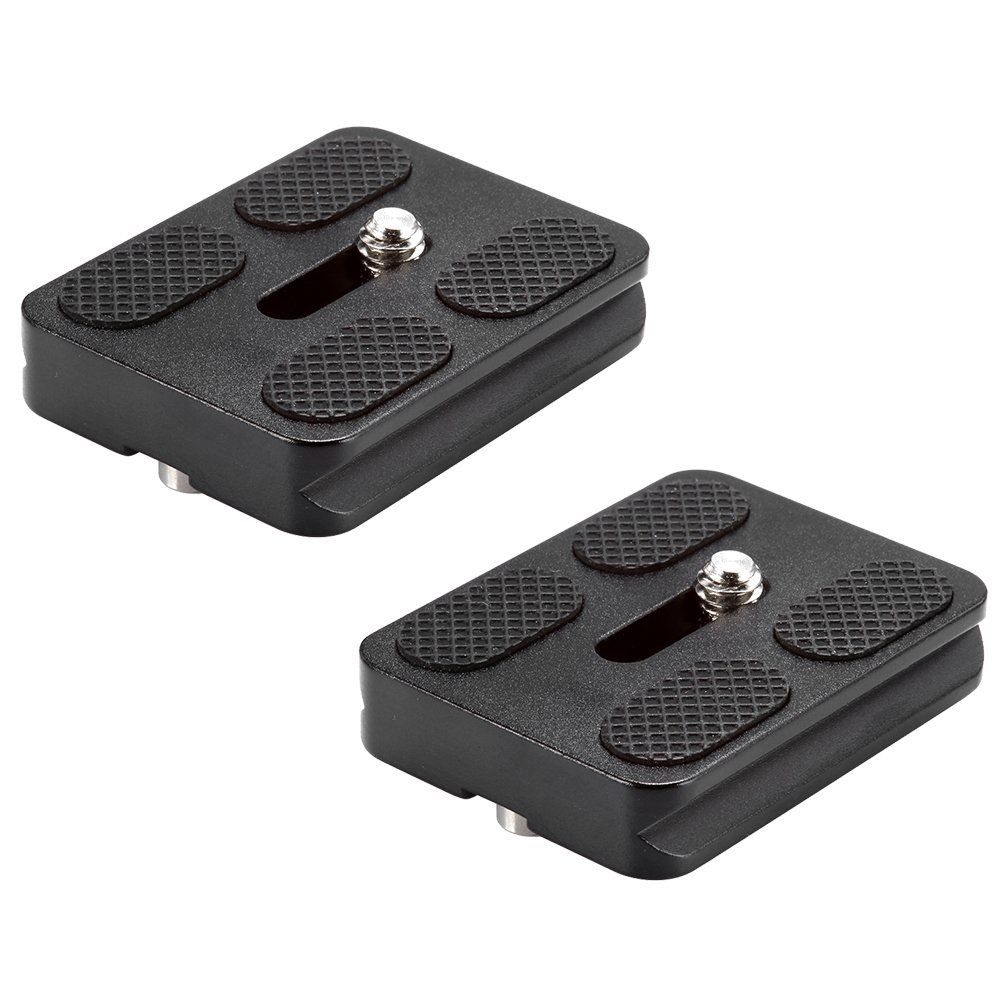 Pack of 2 PU-50 50 mm Universal Metal Quick Release Plate Screw, Compliant with Standard for Camera Tripod Ball Joint (Black)