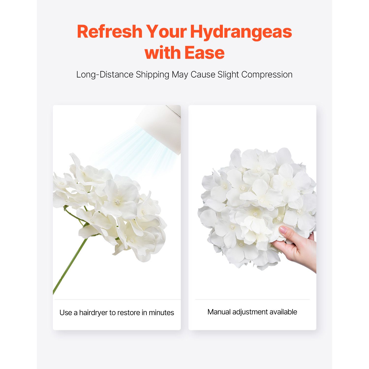 Artificial Flowers, 105 pcs Real Looking White Silk Fake Hydrangea Bulk, White Faux Bridal Shower with Stems for DIY Wedding Bouquets, Home Centerpieces — image 5