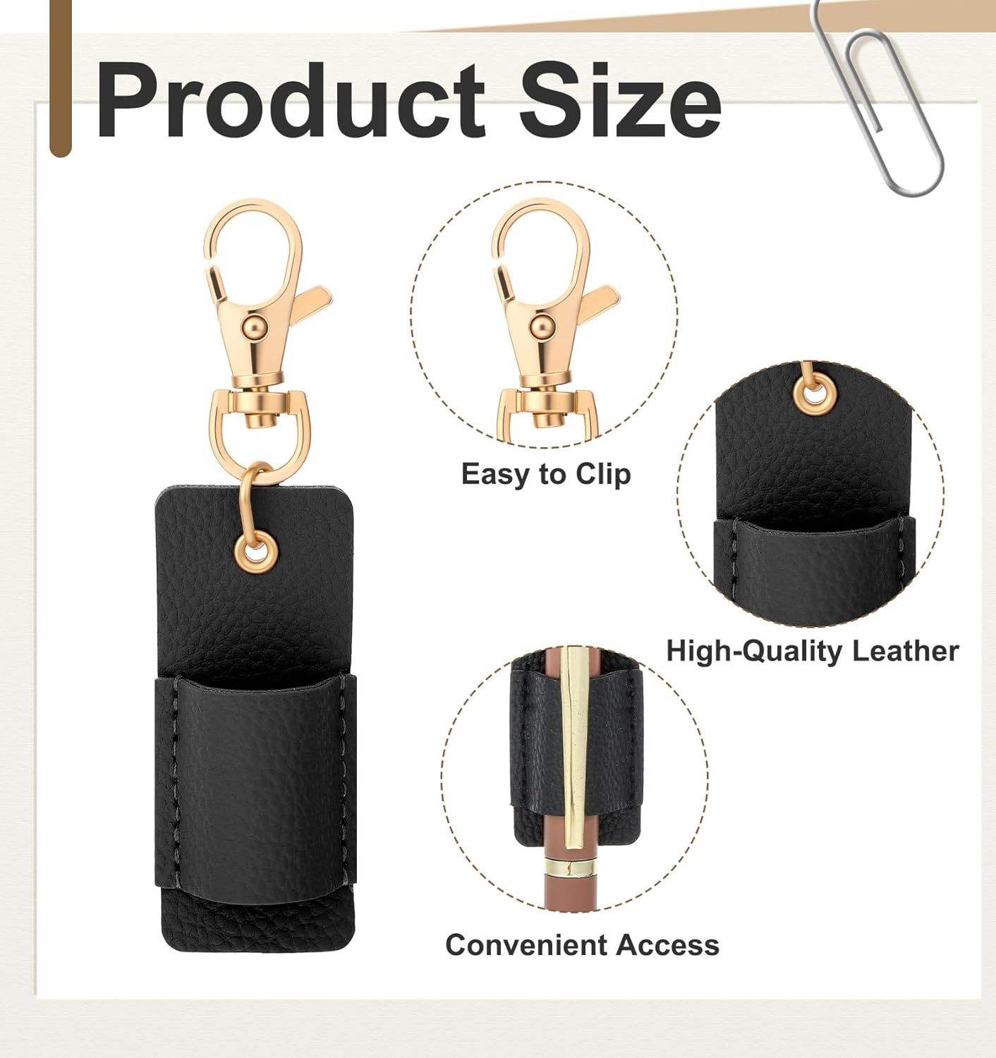 Lanyard Pen Holder, 4 Pcs Anti-lost Leather Badge Pen Holder for Lanyard & Badge Reel (Multi-colored) โ image 2